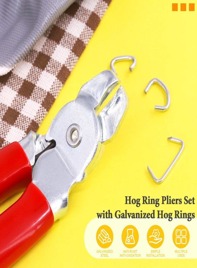 Rustark Hog Ring Pliers Set with 360 Pcs Galvanized Hog Rings, 3/8", 3/4", 1/2" Hog Ring Upholstery Installation Kit for Fencing,Bagging, Railing, Sausage Casing, Meat bags, Shock Cords - Image 3