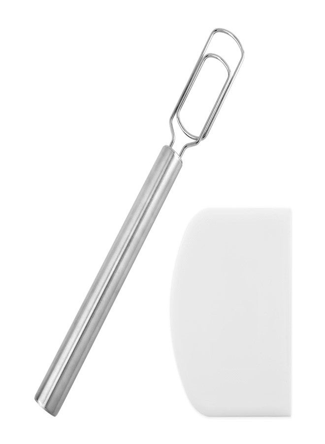 WeiLingBo Danish Dough Whisk for Sourdough Starter,with Dough Scraper,Stainless Steel Dutch Whisk,Sourdough Whisk for Baking,Sourdough, Pizza,Pastry Baking,Reaching Bottom of Jar - Image 1