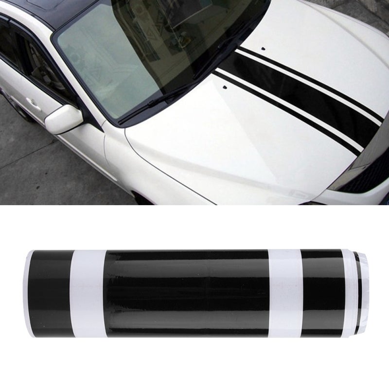 Car Body Sticker: Black PVC Self-Adhesive - Sun & Rain Resistant Long-Lasting Hood Decal for Automotive Exterior Decoration - Image 5