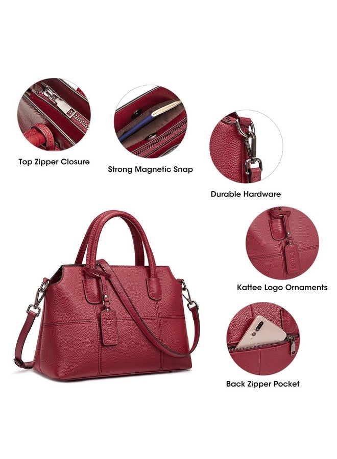 Kattee Kattee Genuine Leather Handbags for Women, Soft Hobo Satchel Shoulder Crossbody Bags Ladies Purses - Image 4