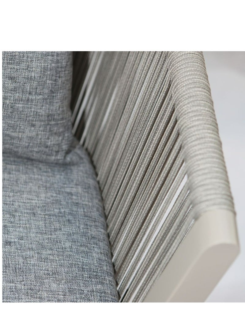 Swin Furniture - Swin Modern Patio Outdoor Aluminum And Rope Dining Chair with  Cushions Grey - Image 1