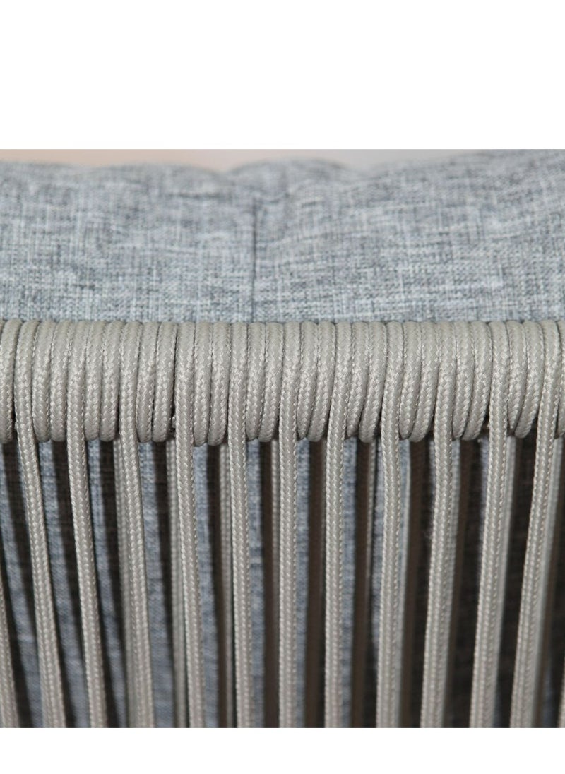 Swin Furniture - Swin Modern Patio Outdoor Aluminum And Rope Dining Chair with  Cushions Grey - Image 1