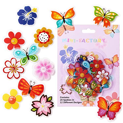 Mini-Factory Bike Wheel Spoke Decorations – 24 Clip-On Flower & Butterfly Accessories – Fun Bicycle Spoke Decorations for Kids, Girls, Toddlers – Easy Snap-On, Colorful Bike Gifts - Image 5