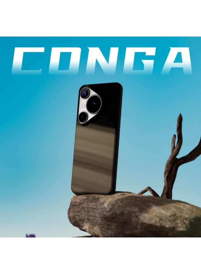 Conga Kevlar Aramid Fiber Full Protection Case For Huawei P40 Pro/pro+ Ultra Thin Hard Shell Anti-drop Heat Dissipation Black Fire