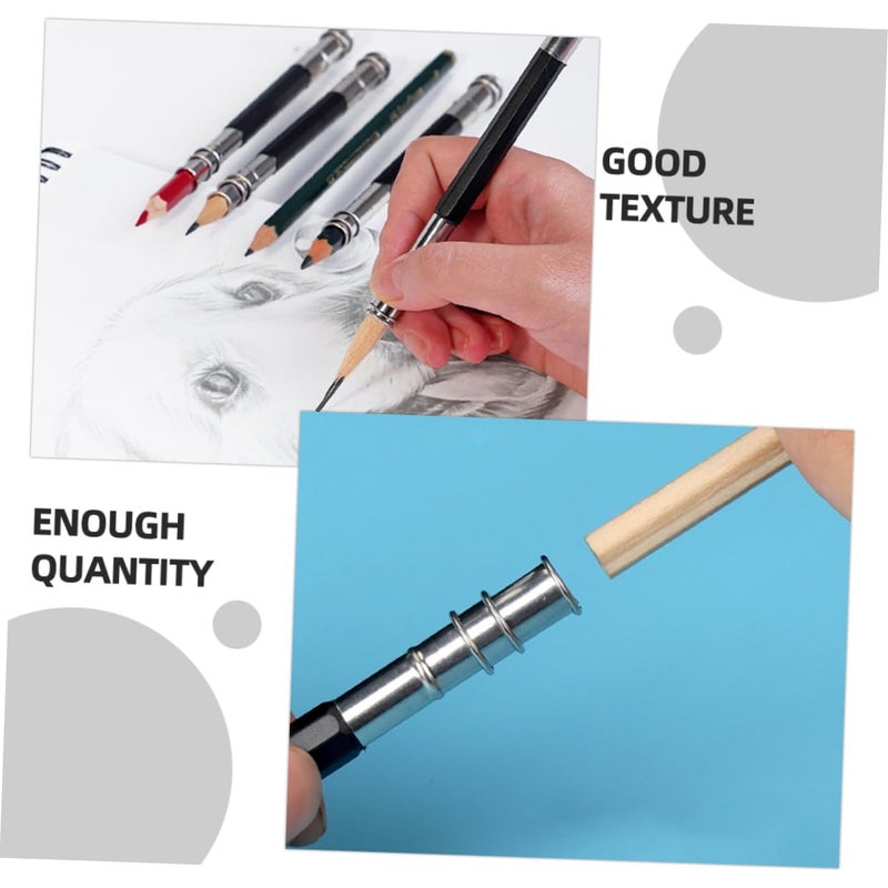 Metal Pencil Extenders 8 Pack Dual Crayon Holders Lightweight Art Student Supplies - Image 4