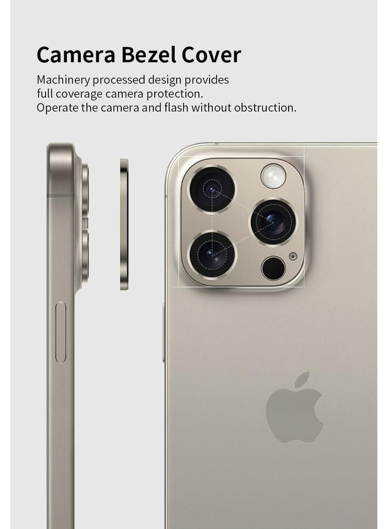 ELTRAZONE Camera Lens Protector for iPhone 15 Pro/15 Pro Max, [2 Pack] [Anti-Fall] [Not fall off] 360°Protection Camera Lens Protector Ring Cover -Gold - Image 2