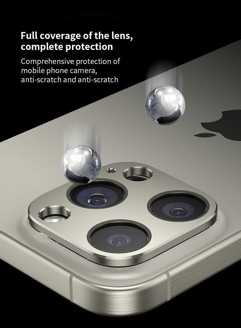 ELTRAZONE Camera Lens Protector for iPhone 15 Pro/15 Pro Max, [2 Pack] [Anti-Fall] [Not fall off] 360°Protection Camera Lens Protector Ring Cover -Gold - Image 3