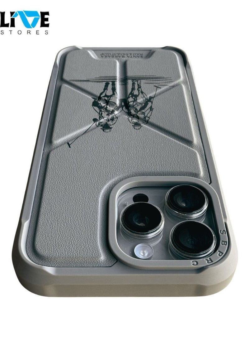 Santa Barabara Polo Santa Barbara Marion Series Leather Case iPhone 16 Pro Max -Grey - Image 2