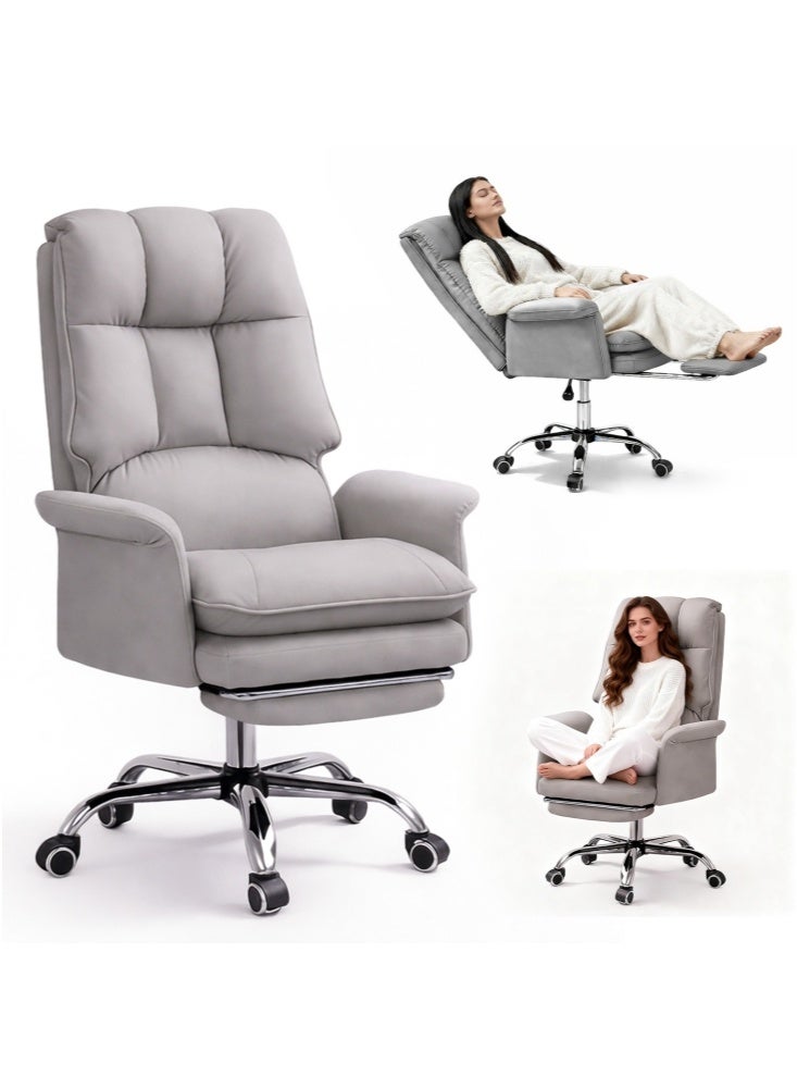 GGEROU Executive Swivel Chair, Ergonomic Desk Chair with Rocking Function, Comfortable Home Office Chair,Grey - Image 1