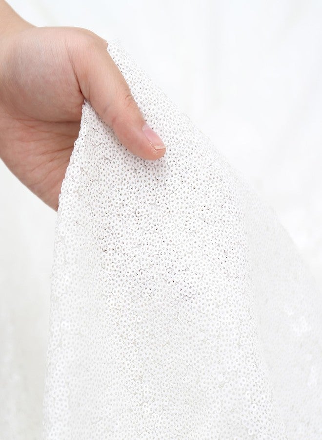 PartyDelight White Sparkly Sequin Backdrop Curtains 2FT X 8FT 2 Panels for Wedding Party Room Decorations Events - Image 4