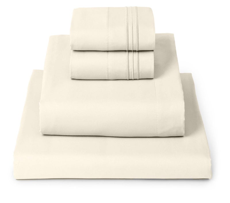 Mellanni Queen Sheets Set - 4 PC Iconic Collection Bedding - Hotel Luxury, Extra Soft, Cooling Bed Sheets - Wrinkle, Fade, Stain Resistant (Queen, Golden Ivory) - Image 1