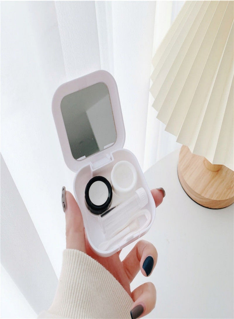 2(Pack)Mini Protective Contact Lens Case，Creative Contact Lens Case Container Portable Outdoor Mini Lens Soak Storage Kit with Mirror for Eye Care Travel Home Eyeglasses Contact Lens Case - Image 3