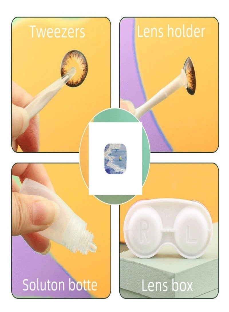 2(Pack)Mini Protective Contact Lens Case，Creative Contact Lens Case Container Portable Outdoor Mini Lens Soak Storage Kit with Mirror for Eye Care Travel Home Eyeglasses Contact Lens Case - Image 5