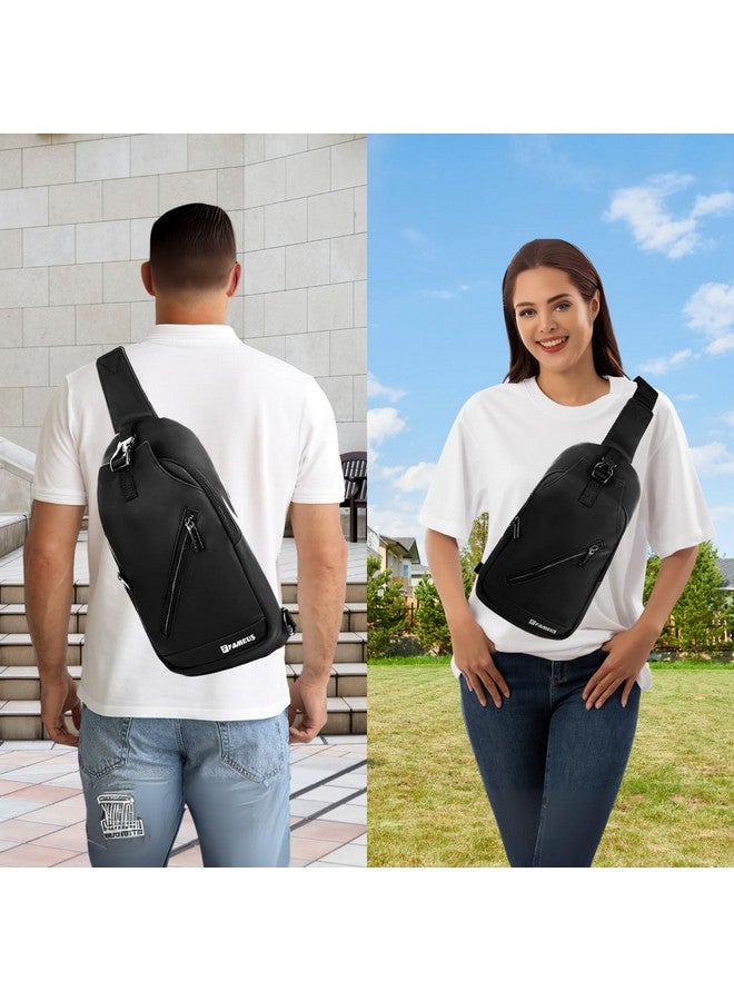 FAMEUS Unisex Sling Crossbody Chest & Shoulder Bag for Men, Women, Boys & Girls with Adjustable Strap for Comfortable Commuting Travel Outdoor Activities (Soft Touch Black) - Image 2
