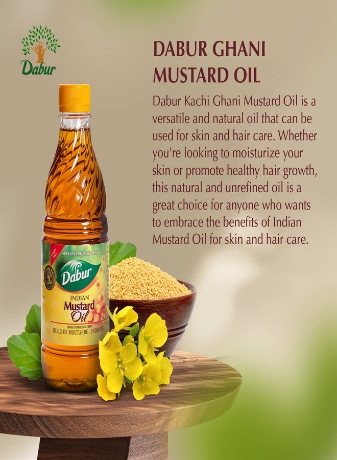 Dabur زيت الخردل دابر كاتشي غاني - زيت للعناية بالبشرة والشعر، زيت مضغوط على البارد لتدليك الجسم، زيت خردل من الدرجة العلاجية، زيت طبيعي من بذور الخردل، زيت خردل غير مكرر (500 مل) - Image 3