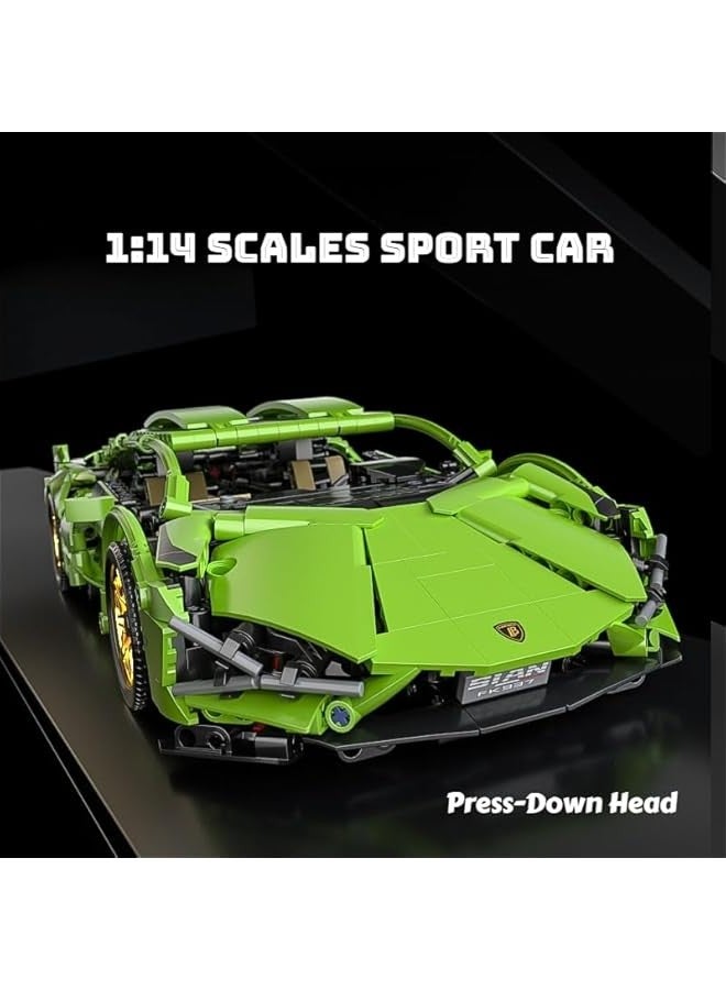 Sport Race Car Building Block Sets for Adults,Racing Supercar Collectible 1:14 Model Scale Construction Toy Gifts for Boys Men Teens Car Fans 8+ 8-12 12 13 14 14+(1290 PCS) - Image 3