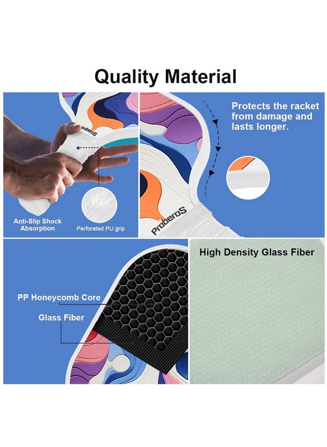 Proberos® Pickleball Paddles Set, with 4 Balls & Portable Racquet Bag, Fiberglass Lightweight Racket with Cushion Comfort Grip for Kids & Adults Outdoor Family Game Pickleball Paddles Gift for Kids - Image 4