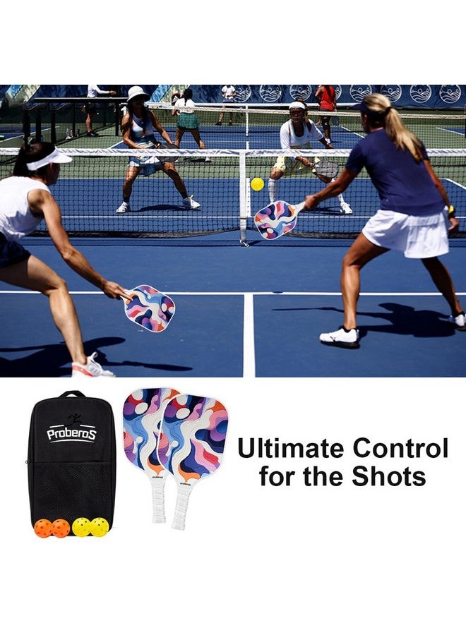 Proberos® Pickleball Paddles Set, with 4 Balls & Portable Racquet Bag, Fiberglass Lightweight Racket with Cushion Comfort Grip for Kids & Adults Outdoor Family Game Pickleball Paddles Gift for Kids - Image 5