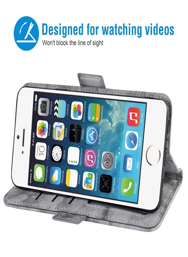 Asuwish Compatible with iPhone 5S 5 SE 2016 5SE Case and Tempered Glass Screen Protector Card Holder Kickstand Marble Wallet Phone Covers for iPhone5 iPhone5s iPhoneSE iPhone6se i 6SE iPhone5se Black - Image 3