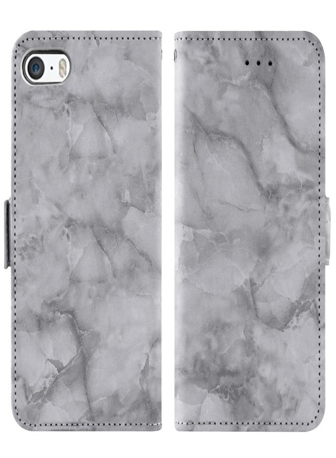 Asuwish Compatible with iPhone 5S 5 SE 2016 5SE Case and Tempered Glass Screen Protector Card Holder Kickstand Marble Wallet Phone Covers for iPhone5 iPhone5s iPhoneSE iPhone6se i 6SE iPhone5se Black - Image 5