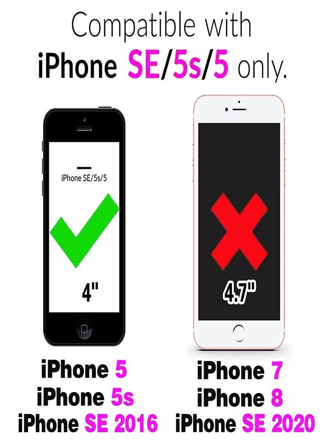 Asuwish Compatible with iPhone 5S 5 SE 2016 5SE Case and Tempered Glass Screen Protector Card Holder Kickstand Marble Wallet Phone Covers for iPhone5 iPhone5s iPhoneSE iPhone6se i 6SE iPhone5se Black - Image 2