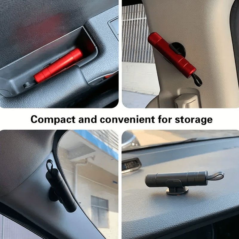2 in 1 Car Safety Hammer Window Breaker Blue Aluminum Alloy Quick Escape Tool - Image 3