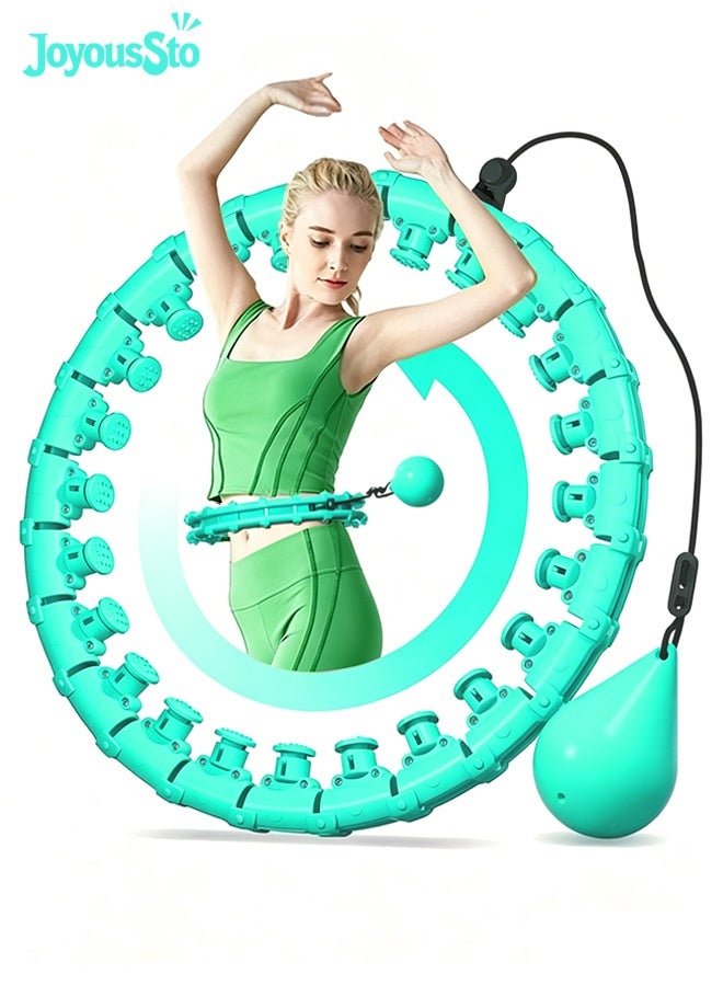 JoyousSto Smart Hula Hoop With Massager and without falling,Weighted Hula Infinity Fitness Hoop for Adult Weight Loss, 2 in 1 Smart Fitness Workout Hula Circle Hoops with 24 Detachable Knots - Image 1