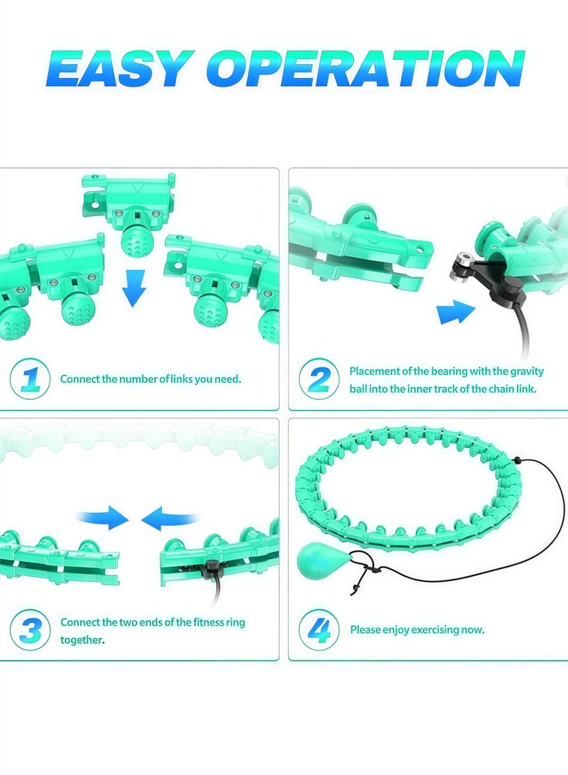 JoyousSto Smart Hula Hoop With Massager and without falling,Weighted Hula Infinity Fitness Hoop for Adult Weight Loss, 2 in 1 Smart Fitness Workout Hula Circle Hoops with 24 Detachable Knots - Image 4