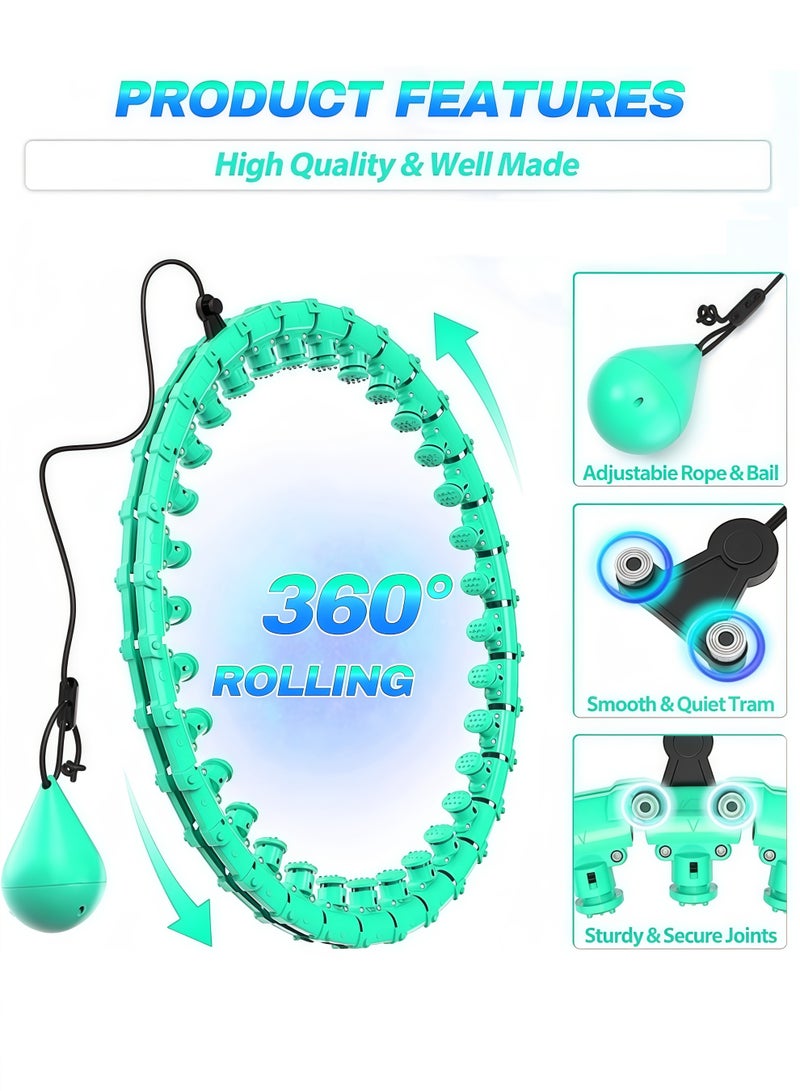 JoyousSto Smart Hula Hoop With Massager and without falling,Weighted Hula Infinity Fitness Hoop for Adult Weight Loss, 2 in 1 Smart Fitness Workout Hula Circle Hoops with 24 Detachable Knots - Image 2