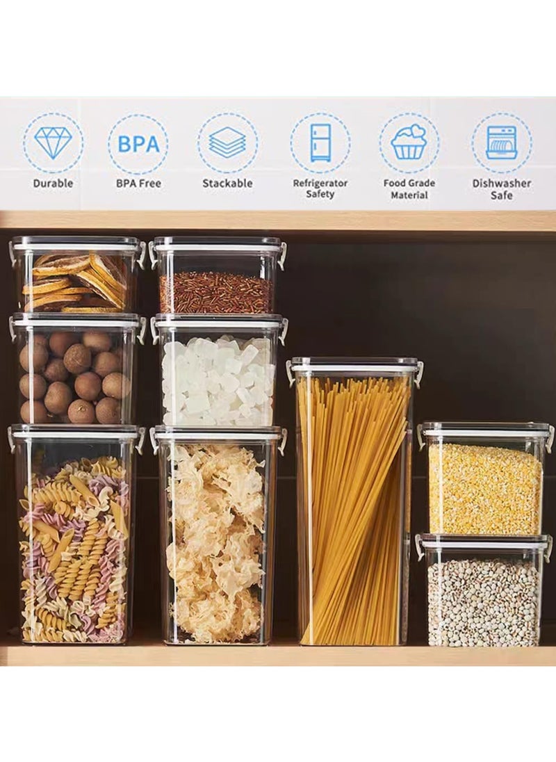 Generic - Airtight Food Storage Container with Lock Lids,Cereal & Dry Storage Jars,Kitchen and Pantry Organization Canisters for Cereal,Coffee,Rice,Flour and Sugar (1300ml / Set of 4) - Image 1