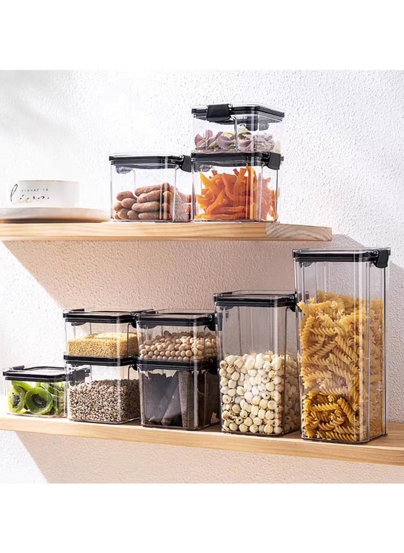 Generic - Airtight Food Storage Container with Lock Lids,Cereal & Dry Storage Jars,Kitchen and Pantry Organization Canisters for Cereal,Coffee,Rice,Flour and Sugar (1300ml / Set of 4) - Image 1