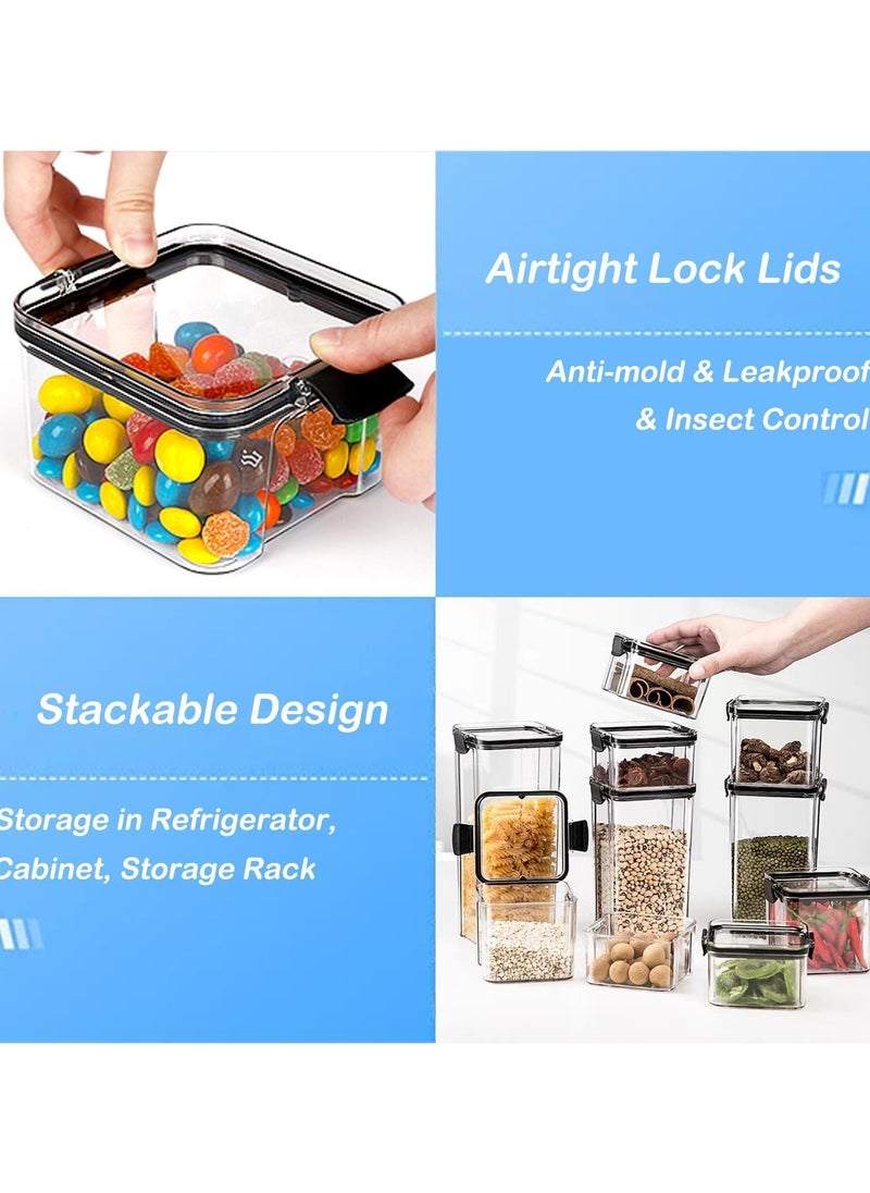 Generic - Airtight Food Storage Container with Lock Lids,Cereal & Dry Storage Jars,Kitchen and Pantry Organization Canisters for Cereal,Coffee,Rice,Flour and Sugar (1300ml / Set of 4) - Image 1