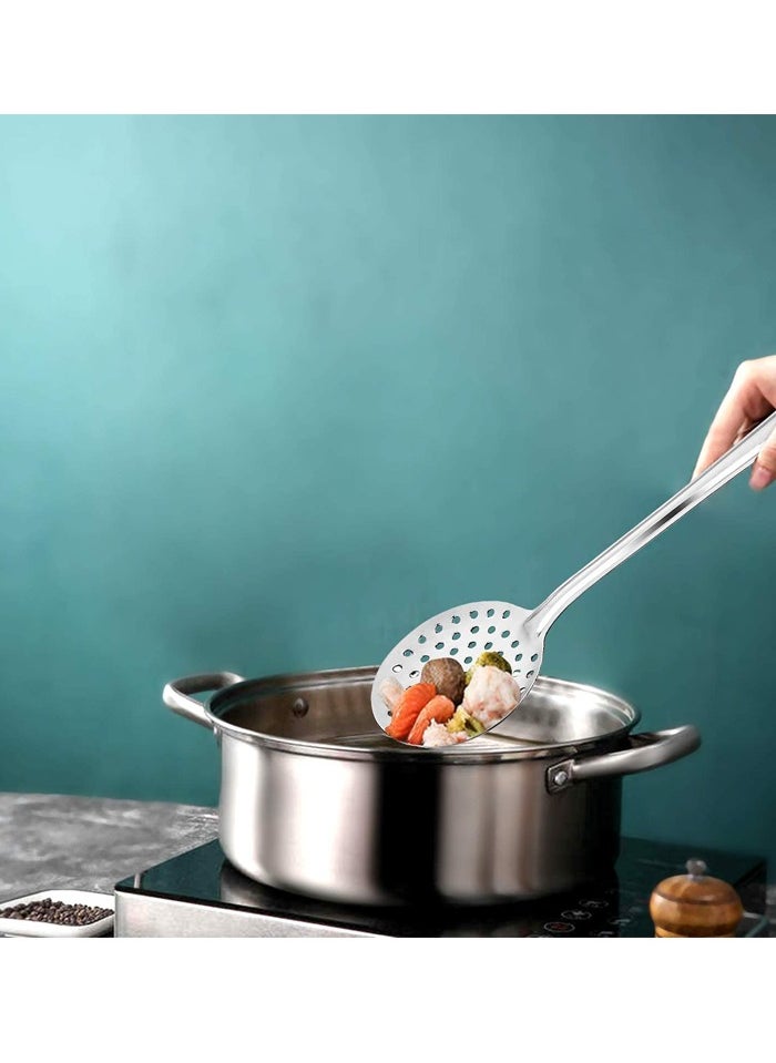 BLACKSTONE - Stainless Steel Skimmer Mesh Fry Spoon, Jhara Spoon for Puri, Steel Zara Spoon 37cm - Image 1