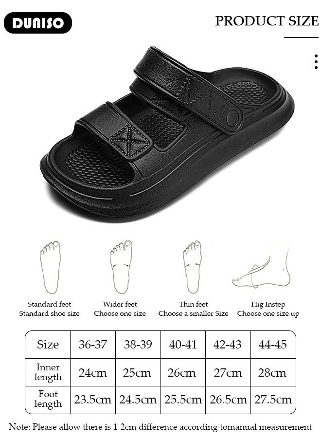 DUNISO Slides Sandal for Unisex with Thick Bottom, Adjustable Beach Sandal Platform Sandals Comfort Lightweight Ultra Cushion EVA Slippers,Outdoor Non-Slip Casual Beach Sandals(42-43)  - Image 3