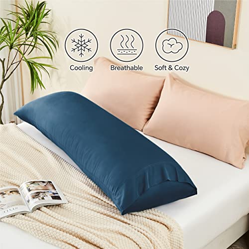 BEDELITE Body Pillow Cover, Navy Blue, 20x54 Inches, Rayon Made from Bamboo, Breathable & Silky Soft, Cooling Body Pillow Cover for Hot Sleepers, Night Sweats - Image 5