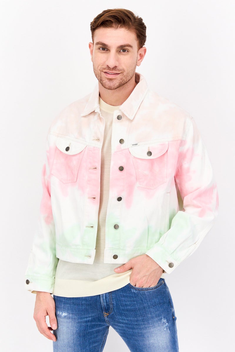 Wrangler Men Tie Dye Denim Jacket, Multicolor - Image 1