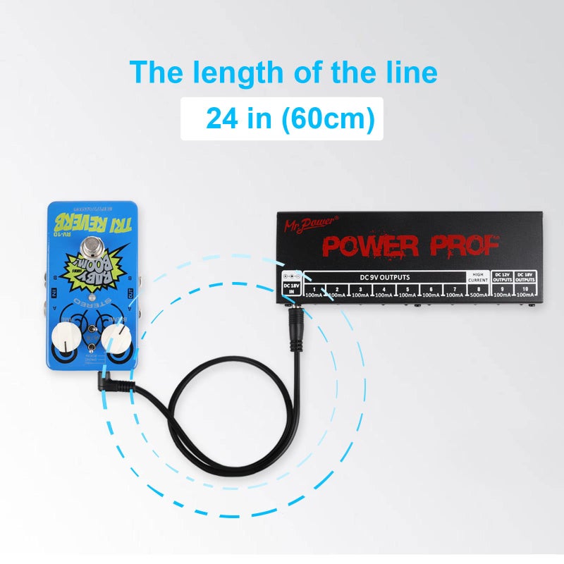 Mr.Power Guitar Effect Pedal DC Cable 5.5 x 2.1mm Power Lead/Cord, Male to Male 24AWG Connector Plug Wire Adapter (24 in, 8 Pack) - Image 5