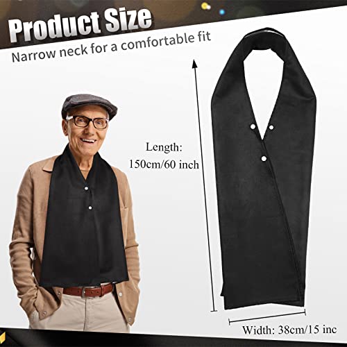 Tarpop Adult Bib Scarf Washable and Reusable Dining Clothing Protector Adult Bib for Elderly Senior Citizens Men Women Eating (Black) - Image 2
