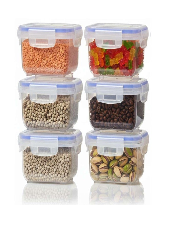 VRISTO 300ml Airtight Transparent Clip & Lock Container Box Set | Multipurpose Small Storage Jar Dabba for Kitchen, Masalas, Spices & Office Supplies | Food-Grade Pantry Organizer Box - Image 1