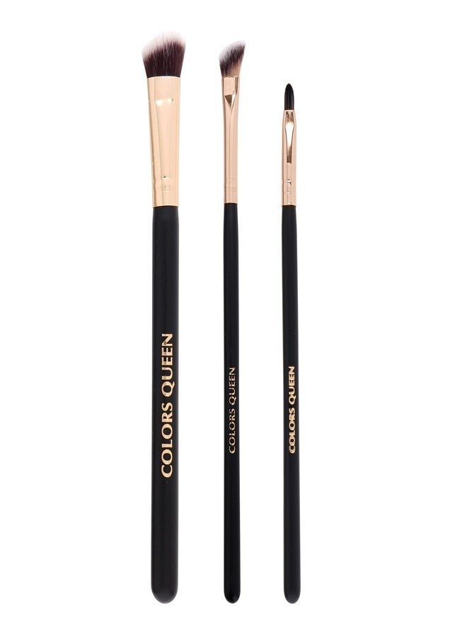 Colors Queen Synthetic Bristles Face Makeup Brush Set, Eyeshadow Angular Blending Brush, Angular Contour Brush, Lip Brush, Brushes for Easy Application, 3 Piece Brush Set - Image 1