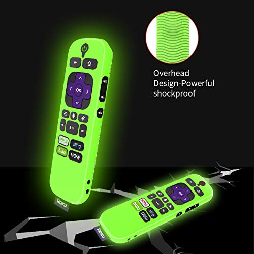 TOLUOHU (4-Pack) for 3600R TCL Roku TV Stick Remote Case Cover,TOLUOHU for TCL Roku Remote Control,Cover Roku Express Skin Sleeve Silicone Shockproof with Lanyard-for RCAL7R/3921/3800/3810-Roku Remote Cover - Image 3