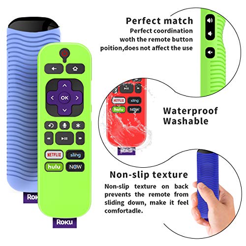 TOLUOHU (4-Pack) for 3600R TCL Roku TV Stick Remote Case Cover,TOLUOHU for TCL Roku Remote Control,Cover Roku Express Skin Sleeve Silicone Shockproof with Lanyard-for RCAL7R/3921/3800/3810-Roku Remote Cover - Image 5