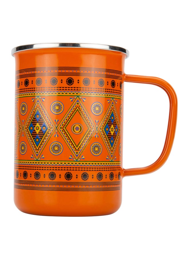 AL SANIDI Najdi inscription cup, Coffee cup for trips and travel, Orang, 600 ml  - Image 1
