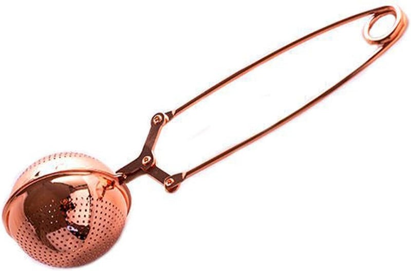 Bwexxt Gold Snap Ball Tea Strainer with Handle for Loose Leaf Tea and Mulling Spices Stainless Steel Strainer Pincer Tea Ball Infuser Tea Filter for Tong Rose Tea Tea Accessories Coffee, Tea and Espresso - Image 1