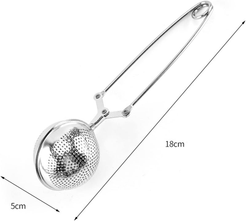 Bwexxt Gold Snap Ball Tea Strainer with Handle for Loose Leaf Tea and Mulling Spices Stainless Steel Strainer Pincer Tea Ball Infuser Tea Filter for Tong Rose Tea Tea Accessories Coffee, Tea and Espresso - Image 2