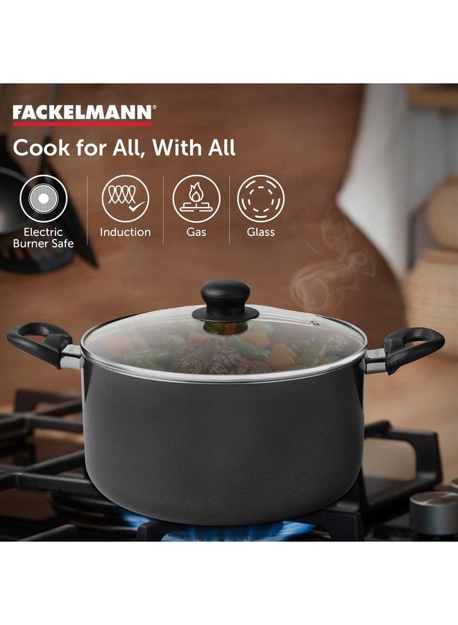 Fackelmann Quartz Nonstick Biryani Pot, Handi Casserole w Glass Lid 30Cm | Greblon German Technology | Non-Toxic PFOA & BPA-Free | Induction Base- All Stoves | Anti-Scratch, Cool Handle |Black - Image 3