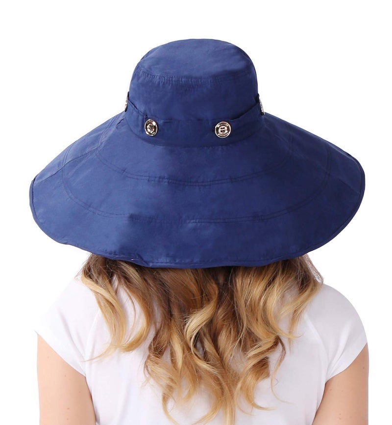 iHomey Packable Extra Large Brim Floppy Sun Hat Reversible UPF 50+ Beach Sun Bucket Hat - Image 4
