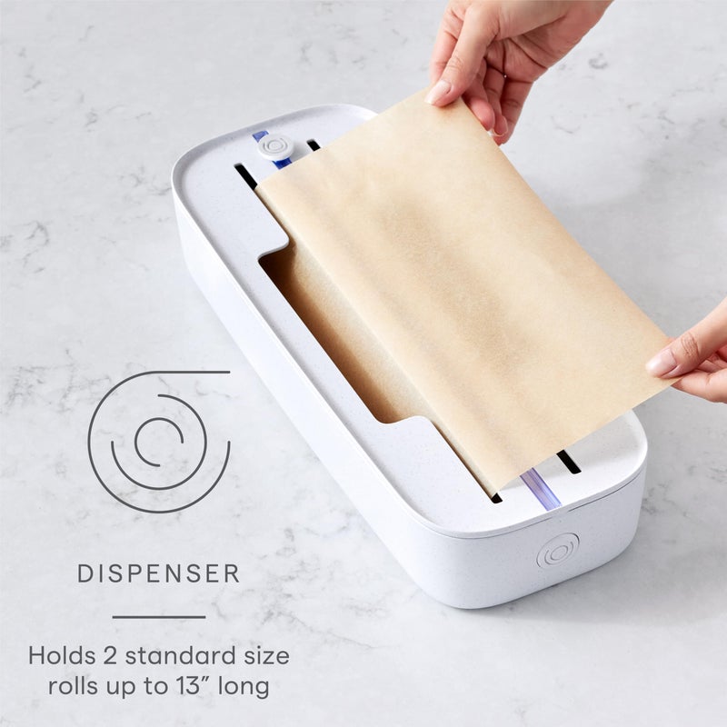 YouCopia StoraRoll Wrap Dispenser 2-in-1, Drawer Organizer for Foil, Plastic Wrap, Parchment and Wax Paper with Safety Cutters and Labels for Kitchen Organization - Image 2