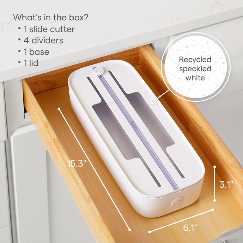 YouCopia StoraRoll Wrap Dispenser 2-in-1, Drawer Organizer for Foil, Plastic Wrap, Parchment and Wax Paper with Safety Cutters and Labels for Kitchen Organization - Image 5