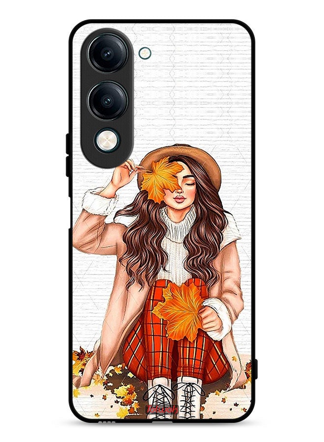 Tolwak vivo Y04 Protective Case Cover Holding Autumn Leaves Art - Image 1